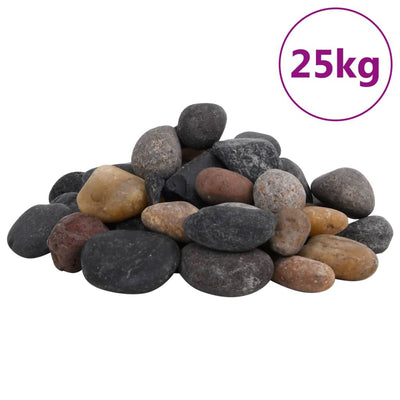 Vidaxl Pebbles pulidos 5-8 cm 25 kg multicolores