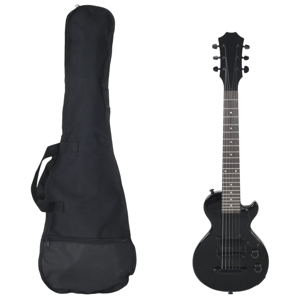 Guitarra Vidaxl para principiantes eléctricos con bolsa 3 4 30 Negro