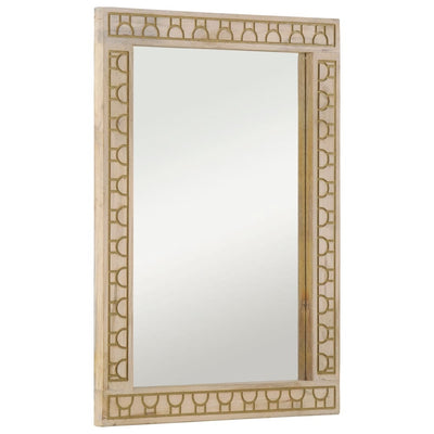 Vidaxl Mirror de baño 50x70x2.5 cm Madera de mango sólida y vidrio