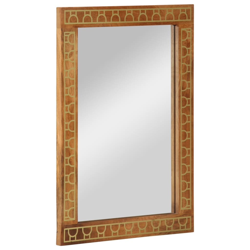 Espejo de baño vidaxx 50x70x2,5 cm madera maciza de mango y cristal