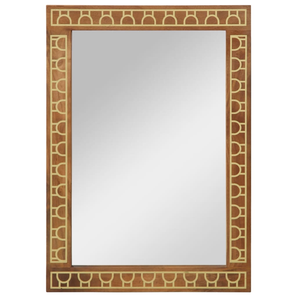 Espejo de baño vidaxx 50x70x2,5 cm madera maciza de mango y cristal
