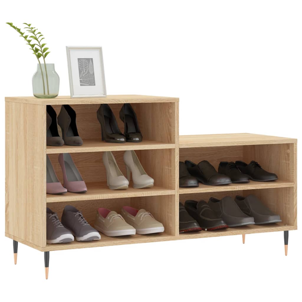 Gabinete de zapatos Vidaxl 102x36x60 cm de madera propiedad sonoma de roble coloreado