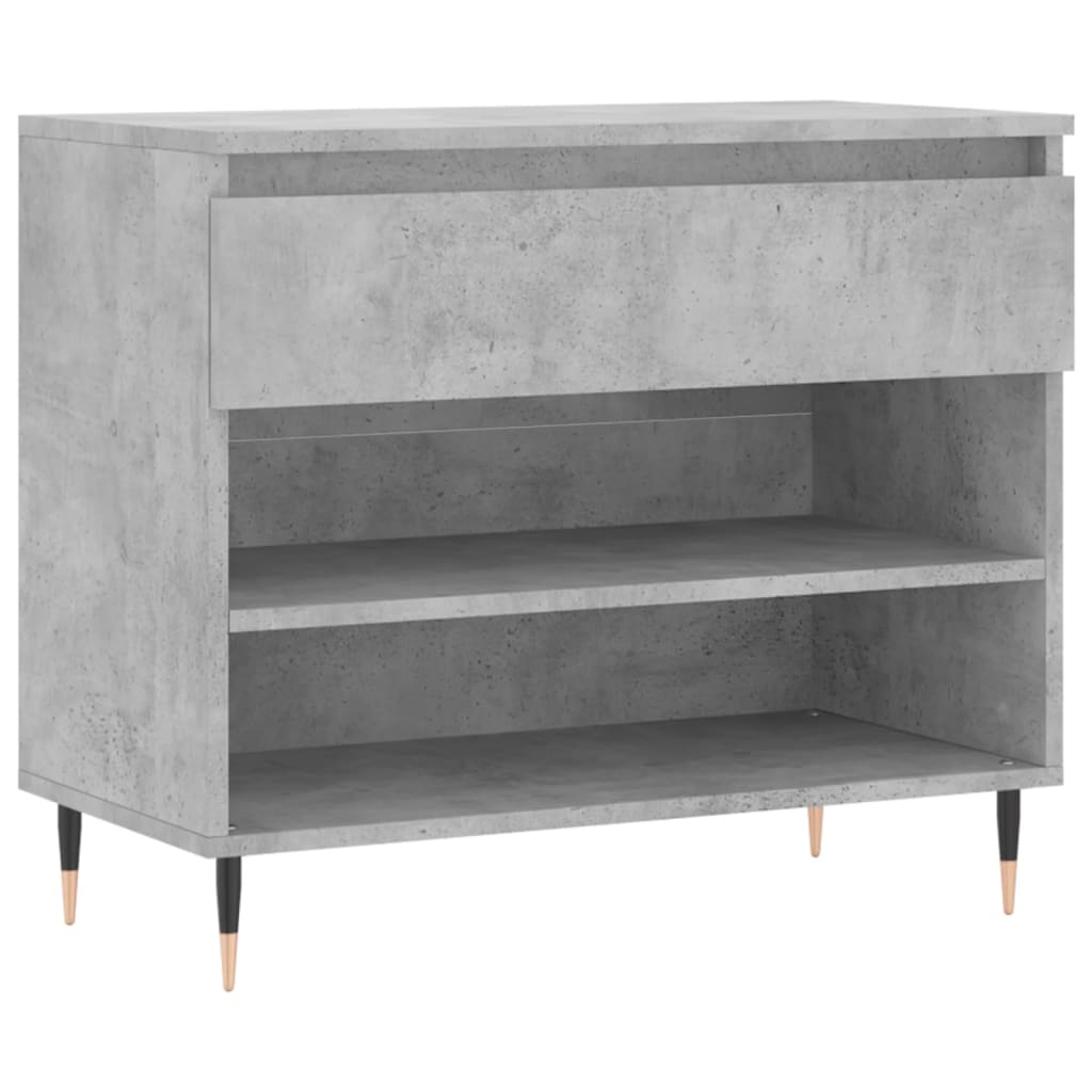 Vidaxl Cabinet da scarpe 70x36x60 cm Betongrijs in legno elaborato