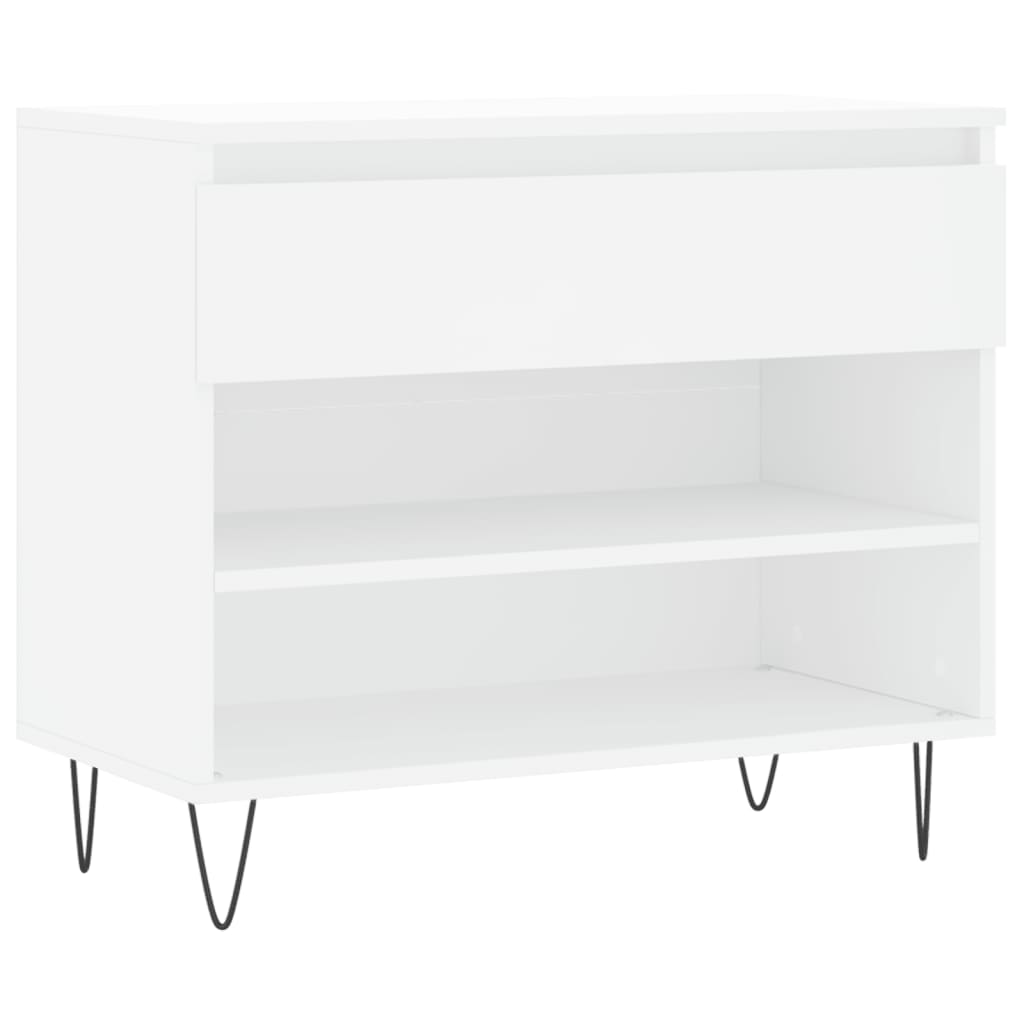 Vidaxl Cabinet da scarpe 70x36x60 cm Bianco in legno