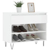 Gabinete de zapatos Vidaxl 70x36x60 cm de madera propiedad de color blanco brillante blanco