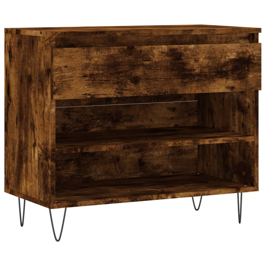 Vidaxx zapatero 70x36x60 cm madera procesada, roble ahumado