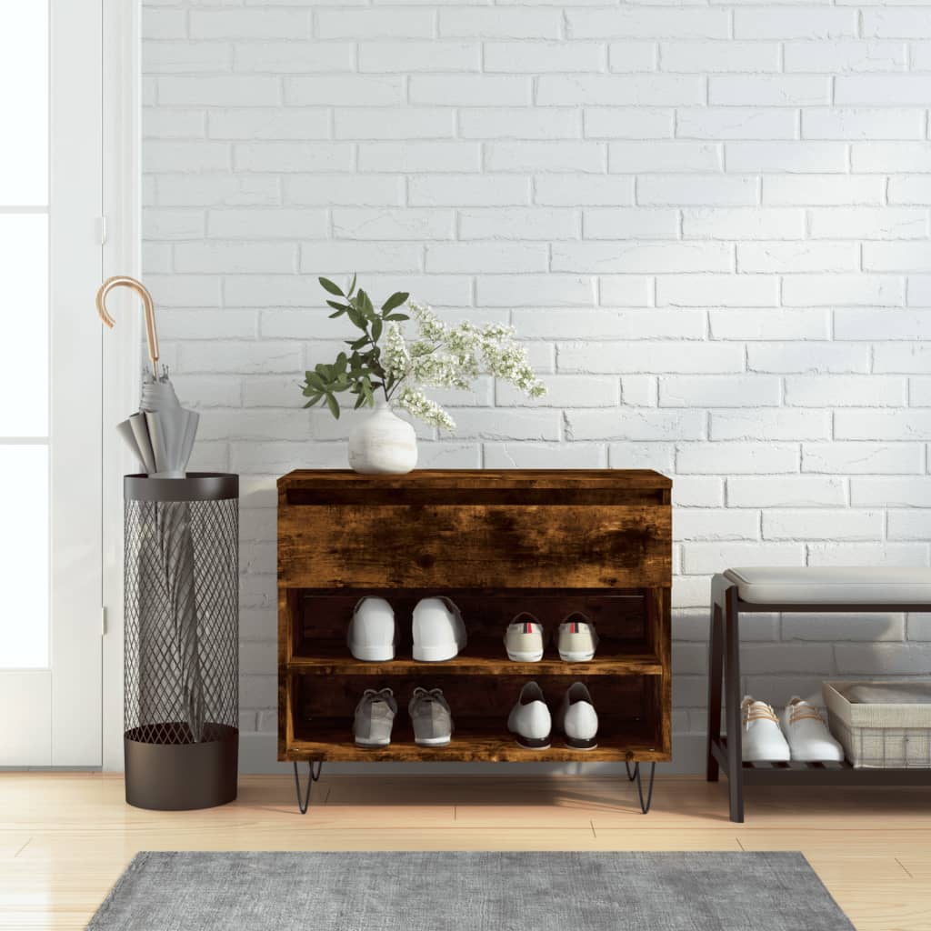 Vidaxx zapatero 70x36x60 cm madera procesada, roble ahumado