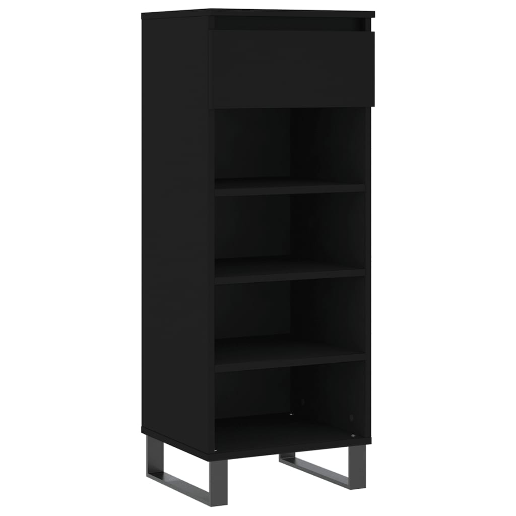 Gabinete de zapatos Vidaxl 40x36x105 cm de madera propiedad de negro