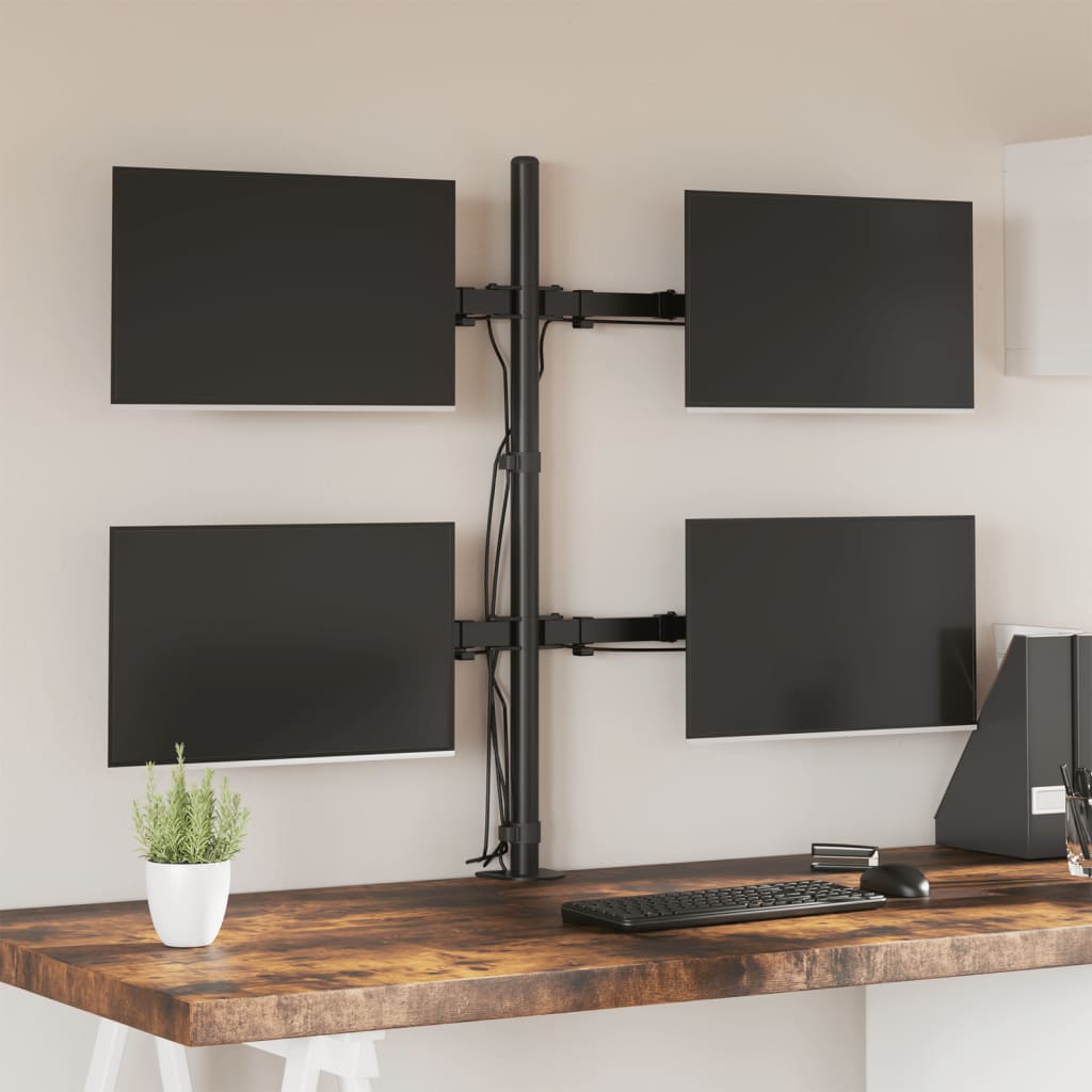Staffa Vidaxl Monitor Vesa 75 100 mm Acciaio nero