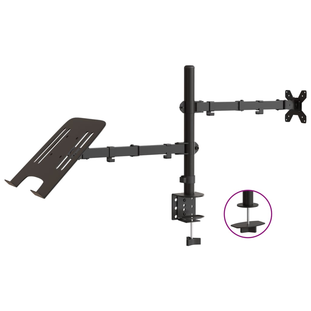 Staffa Vidaxl Monitor Vesa 75 100 mm Acciaio nero