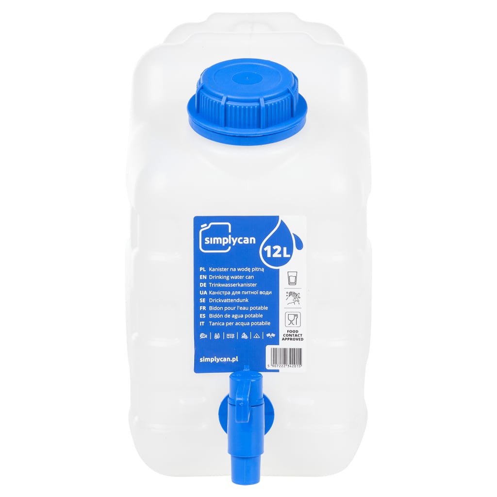 Serbatoio d'acqua Vidaxl con tocco 10 l di plastica trasparente