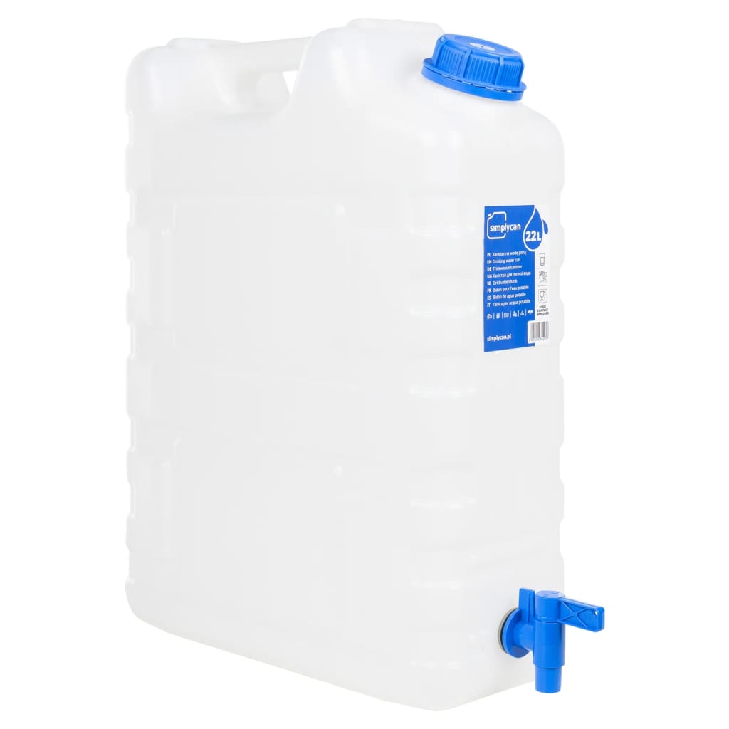 Vidaxl Tank de agua con grifo de 20 L de plástico transparente