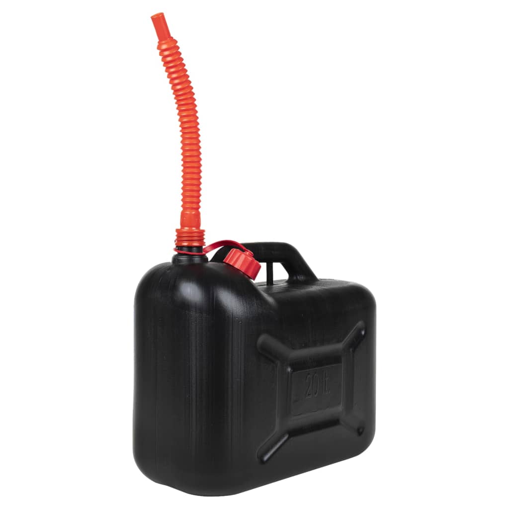 Vidaxl Serbatoi di carburante 3 ST con ugello flessibile nero 20 l di plastica