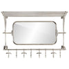 Vidaxl Luggage Rack con perchas de ropa y aluminio de montaje de pared espejo