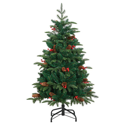 Vidaxl Kunstkerstboom with hinges pine cones and berries 120 cm