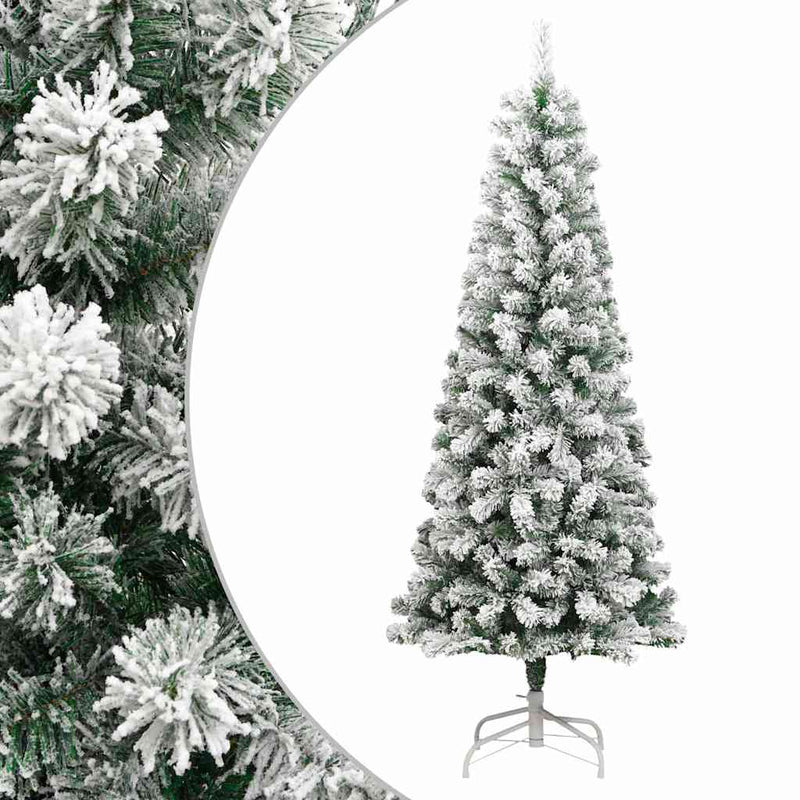 Vidaxx albero di Natale artificiale con cerniere e neve 180 cm