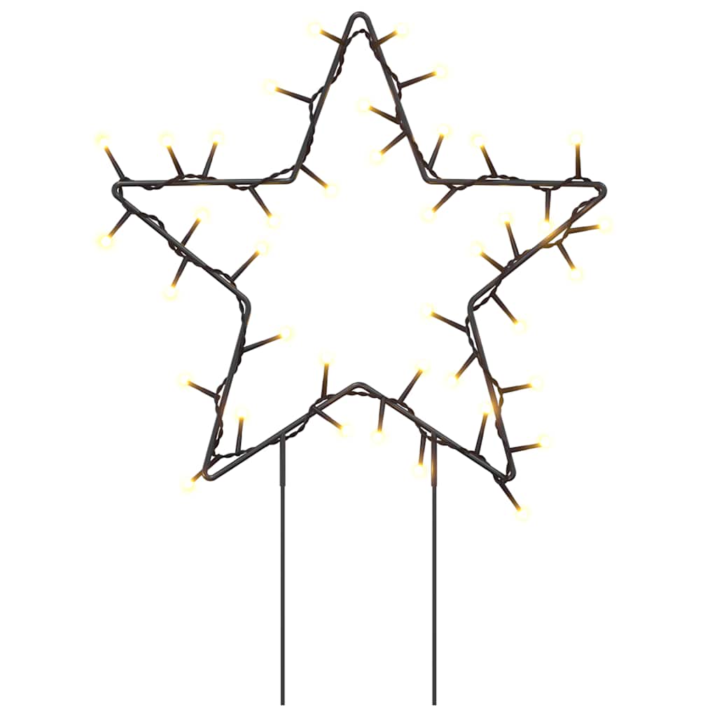 Vidaxl Christmas Lights Star 3 ST con alfileres de tierra 50 LED 29 cm