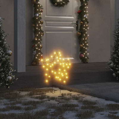 Vidaxl Christmas Lights Star 3 St con perni di terra 50 LED 29 cm