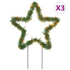 Vidaxl Christmas Lights Star 3 St con perni di terra 50 LED 29 cm