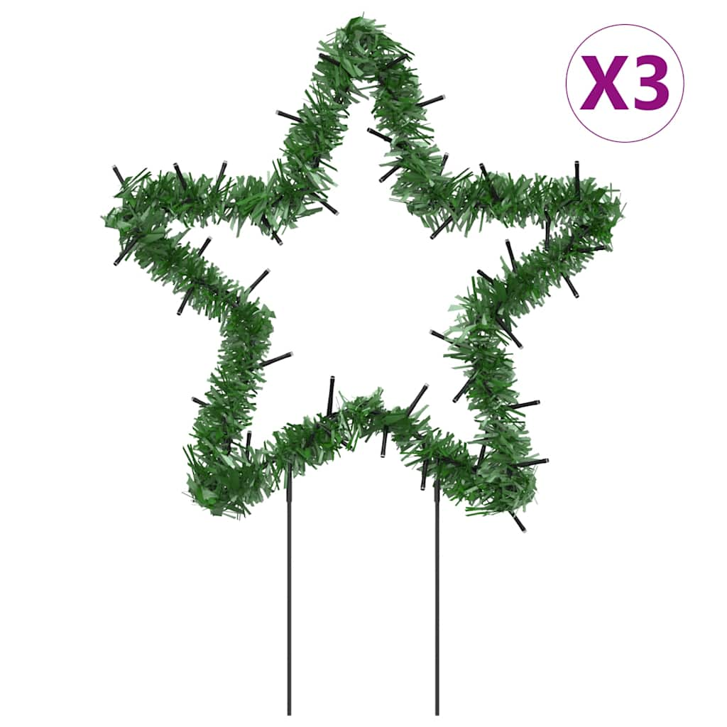 Vidaxl Christmas Lights Star 3 St con perni di terra 50 LED 29 cm