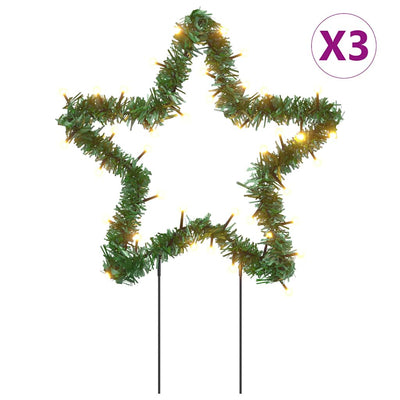 Vidaxl Christmas Lights Star 3 ST con alfileres de tierra 50 LED 29 cm