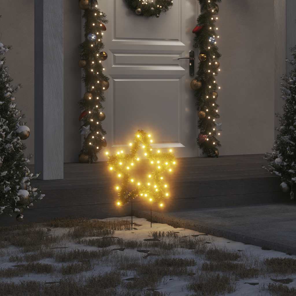 Vidaxl Christmas Lights Star 3 St con perni di terra 50 LED 29 cm