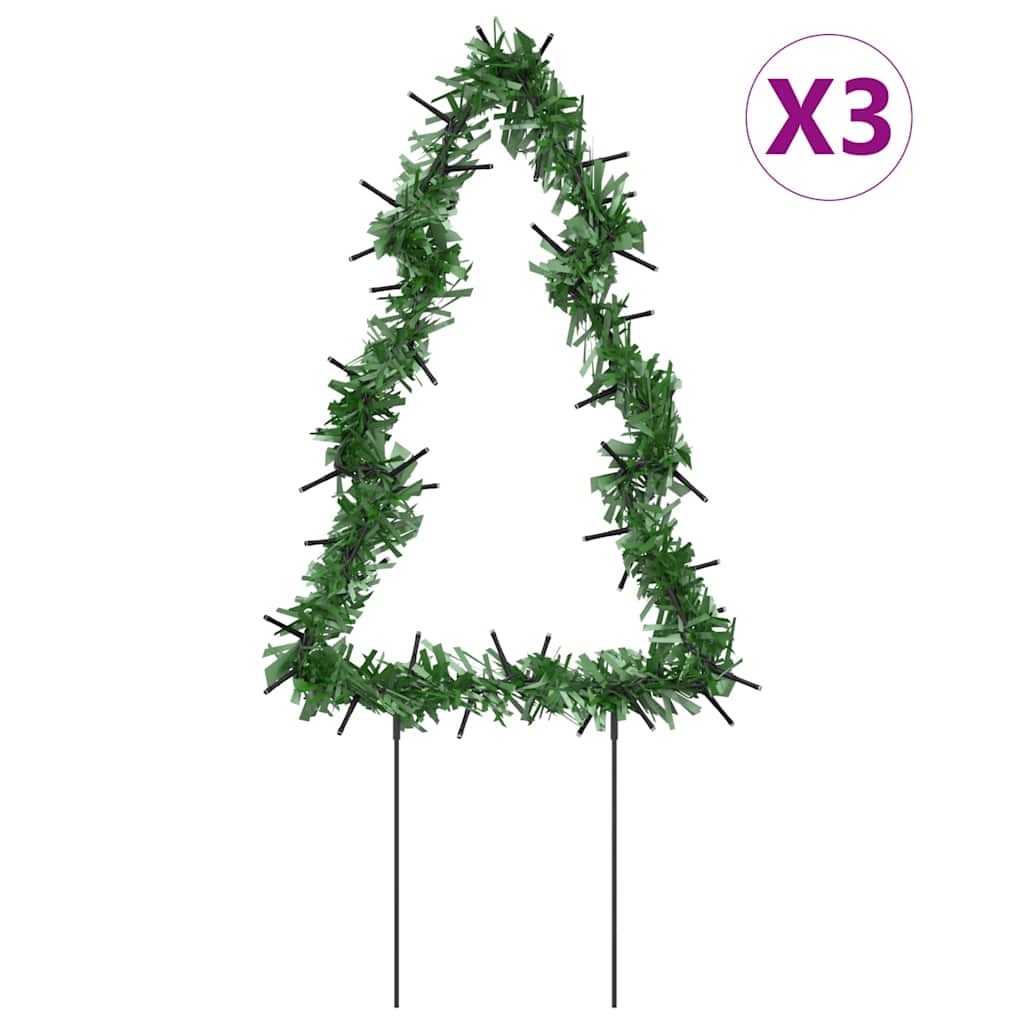 Vidaxl Iluminación navideña Árbol de Navidad 3 STS con alfileres de tierra 50 LED 30 cm