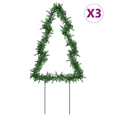 Vidaxl Iluminación navideña Árbol de Navidad 3 STS con alfileres de tierra 50 LED 30 cm