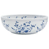 Vidaxx fregadero de superficie redondo φ41x14 cm cerámica blanco y azul