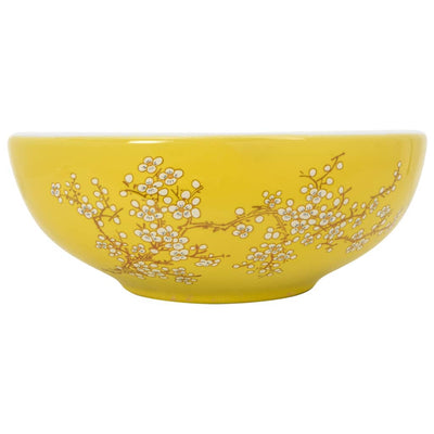Vidaxl Straction Wasker Round φ41x14 cm Ceramico bianco e giallo
