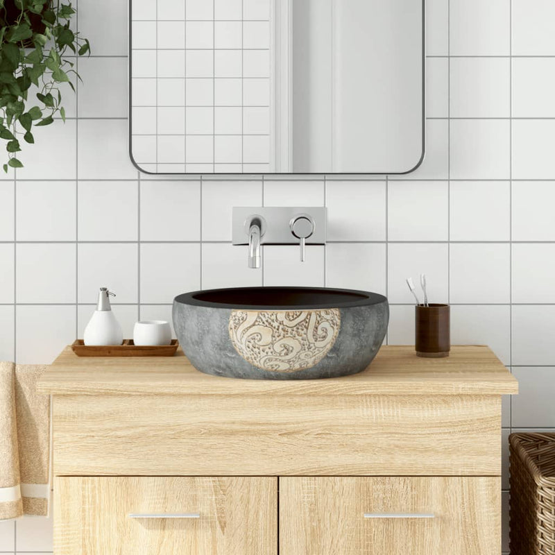 Vidaxl Straction Wasker Round φ41x14 cm ceramico nero e marrone