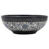 Vidaxx fregadero de superficie redondo φ41x14 cm cerámica negro y azul