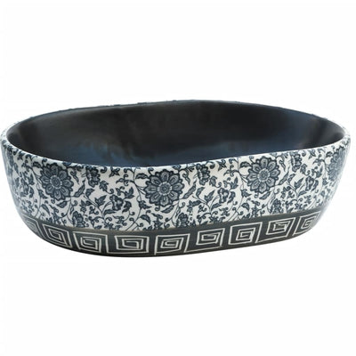 Vidaxl Stracture Wasker Ovaal 47x33x13 cm ceramica in ceramica e blu