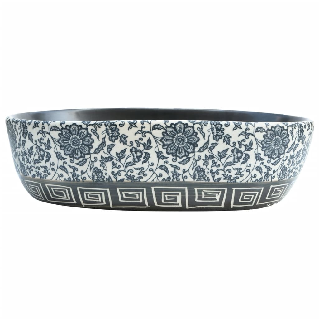 Vidaxl Stracture Wasker Ovaal 47x33x13 cm ceramica in ceramica e blu