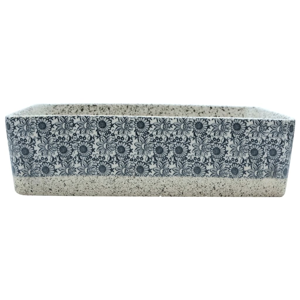 Vidaxx fregadero de superficie rectangular 46x35,5x13 cm cerámica gris y azul
