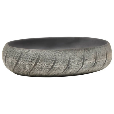 Vidaxl Straction Wasker Ovaal 59x40x15 cm ceramico nero e grigio