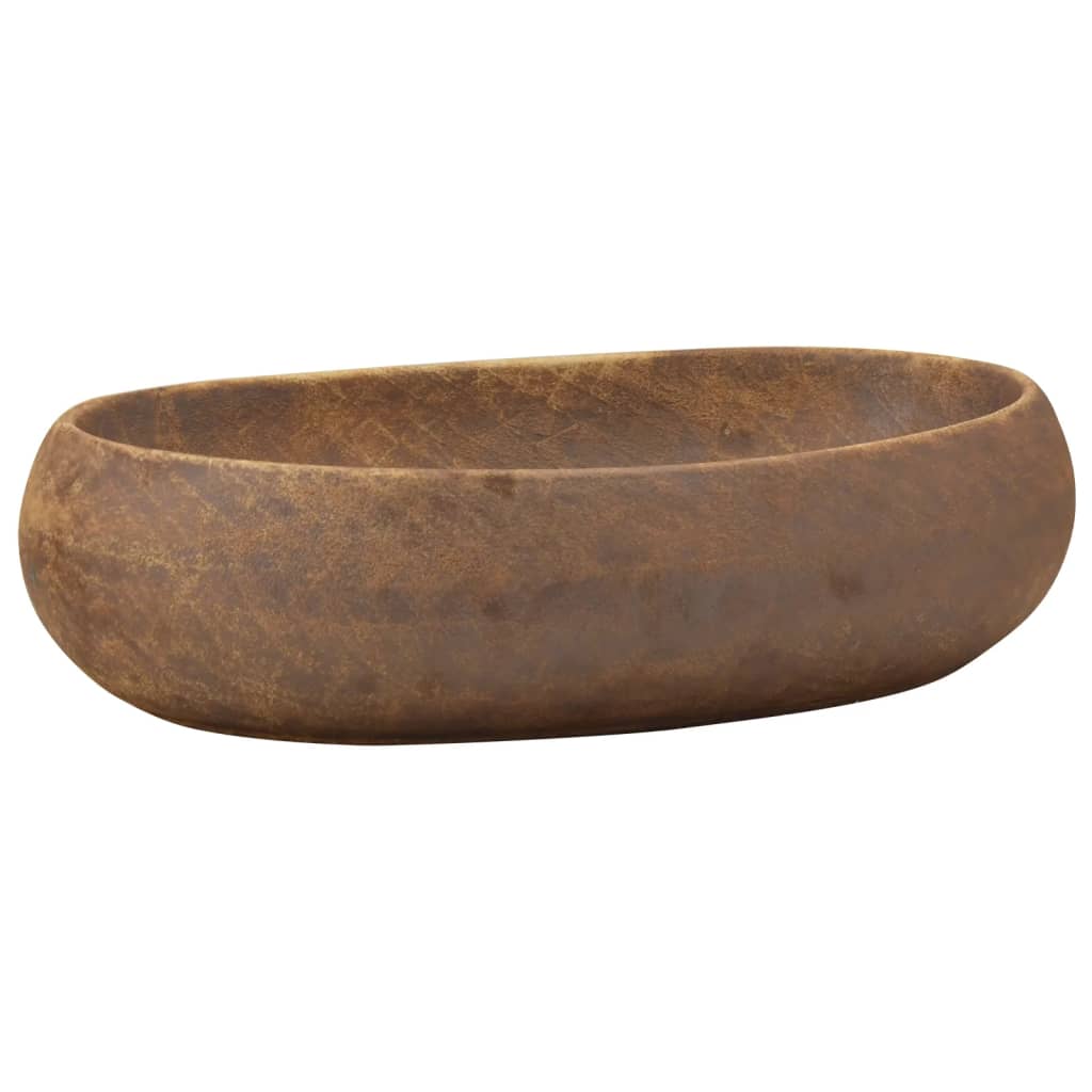 Lavabo da appoggio Vidaxx ovale 59x40x15 cm in ceramica marrone