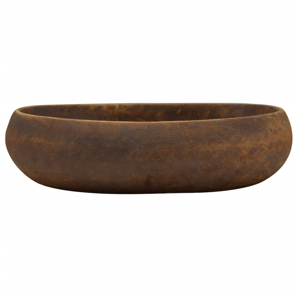 Lavabo da appoggio Vidaxx ovale 59x40x15 cm in ceramica marrone