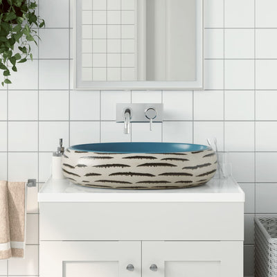 Vidaxl Straction Wasker Ovaal 59x40x15 cm ceramico multilorato