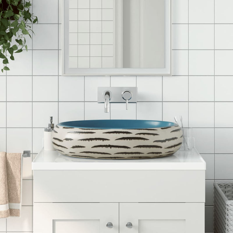 Vidaxl Straction Wasker Ovaal 59x40x15 cm ceramico multilorato