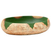 Vidaxl Straction Wasker Ovaal 59x40x15 cm Verde ceramico e marrone