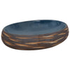 Vidaxl Straction Wasker Ovaal 59x40x15 cm Ceramica marrone e blu
