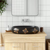 Vidaxl opzetwasbak ovaal 59x40x15 cm keramiek zwart en blauw