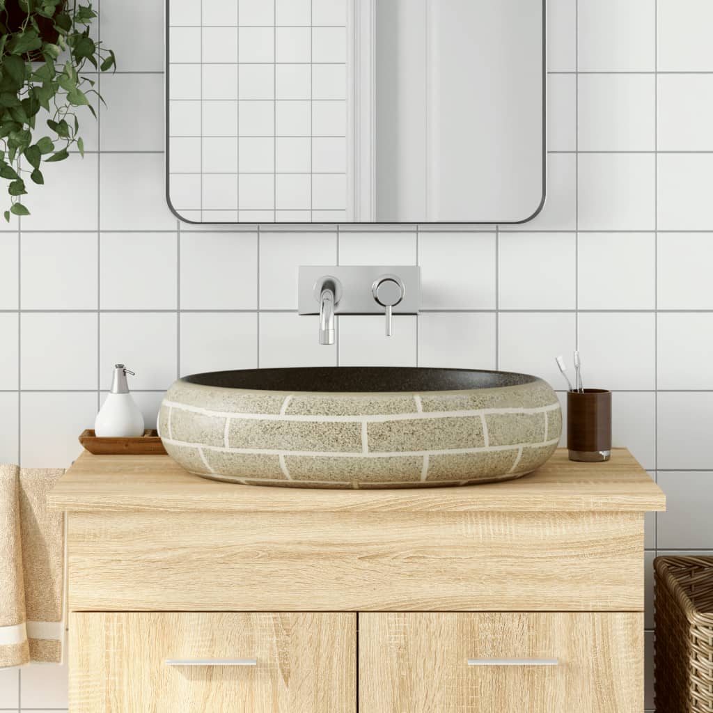 Vidaxl Straction Wasker Ovaal 59x40x15 cm ceramico multilorato