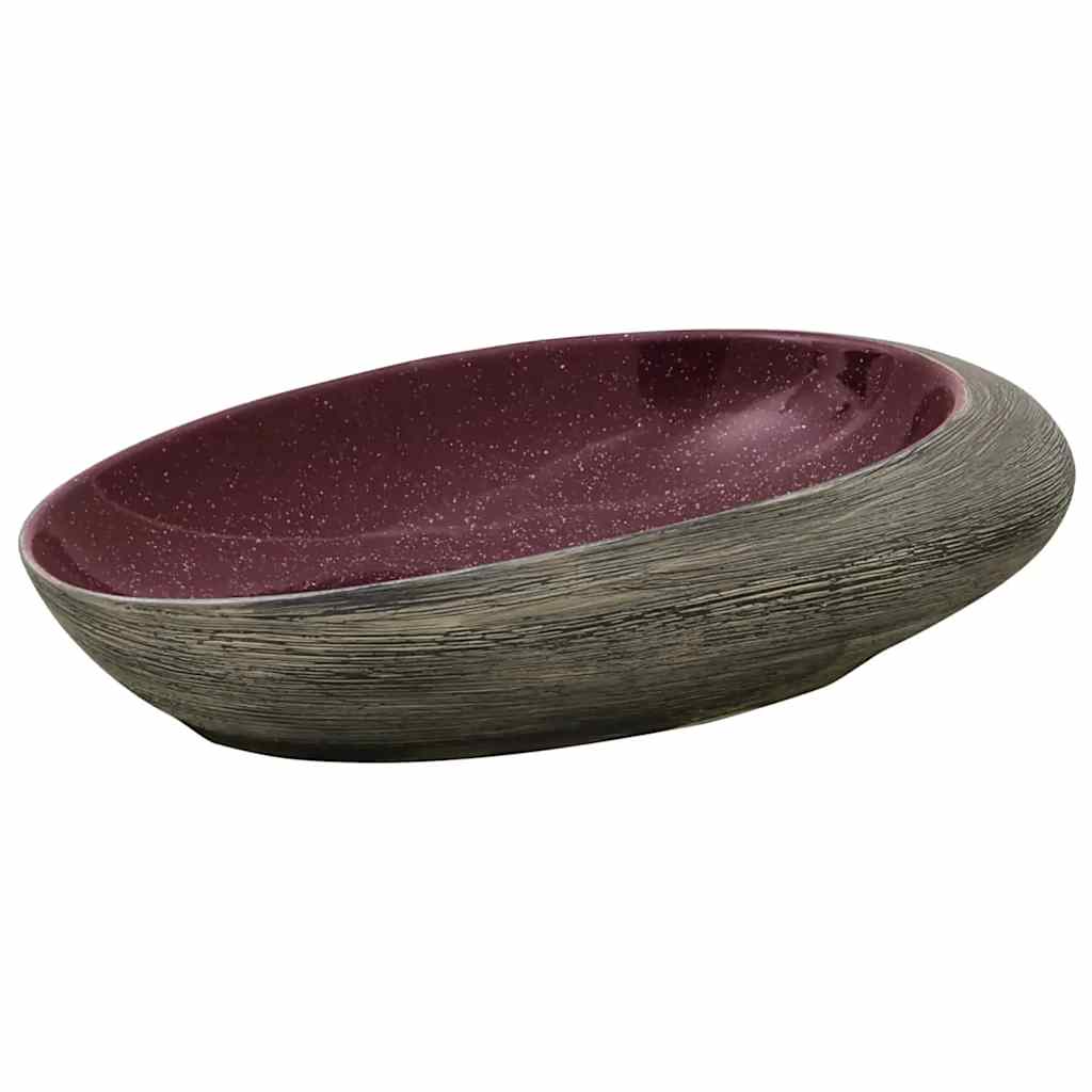 Vidaxl Straction Wasker Ovaal 59x40x14 cm Ceramico viola e grigio