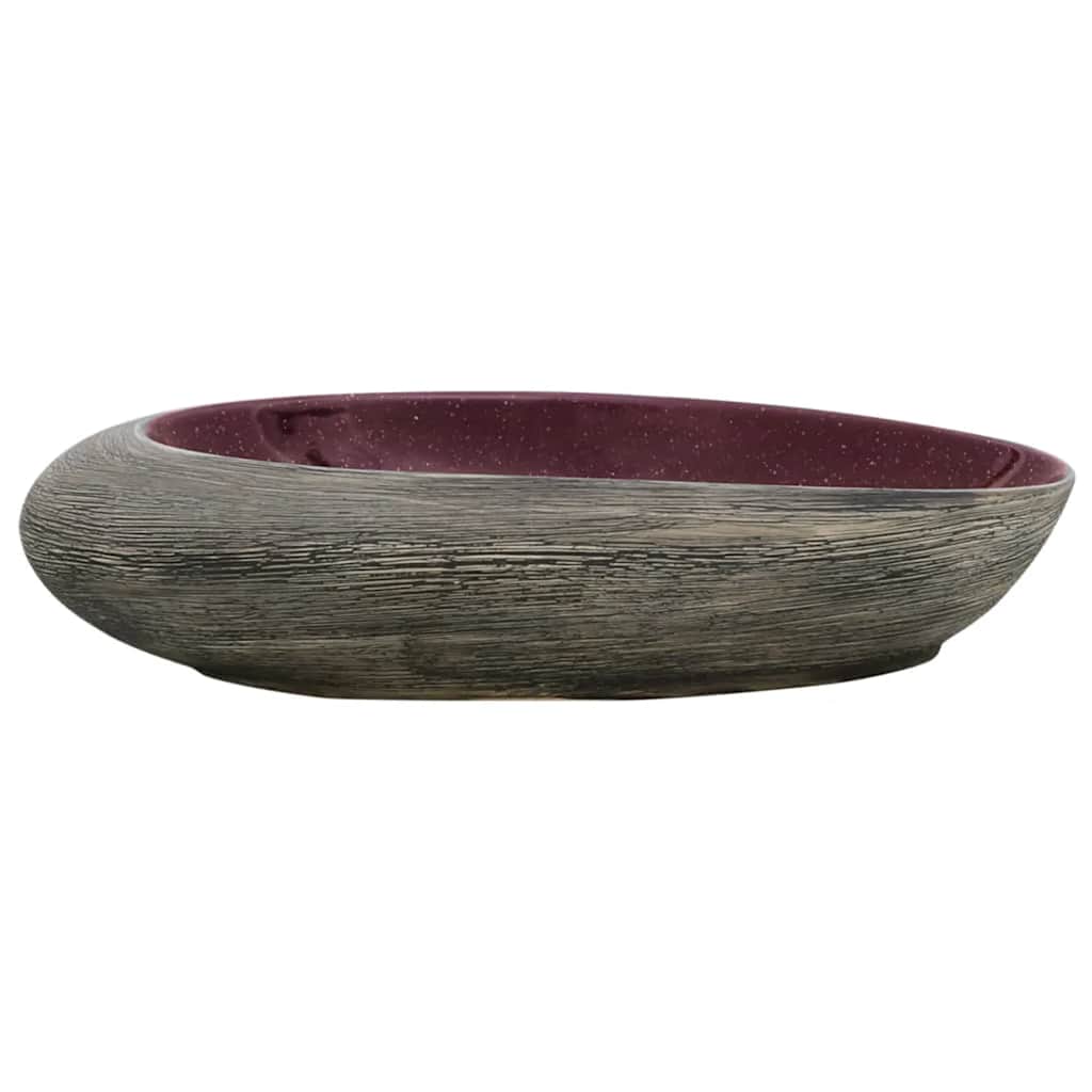 Vidaxl Straction Wasker Ovaal 59x40x14 cm Ceramico viola e grigio