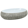 Vidaxl Stracture Wasker Ovaal 59x40x15 cm Grigio ceramico e blu in ceramica