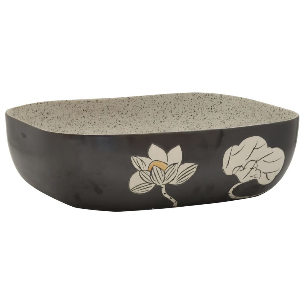 Vidaxl Stracht Wasbok Regant 48x37.5x13.5 cm Grigio ceramico e nero