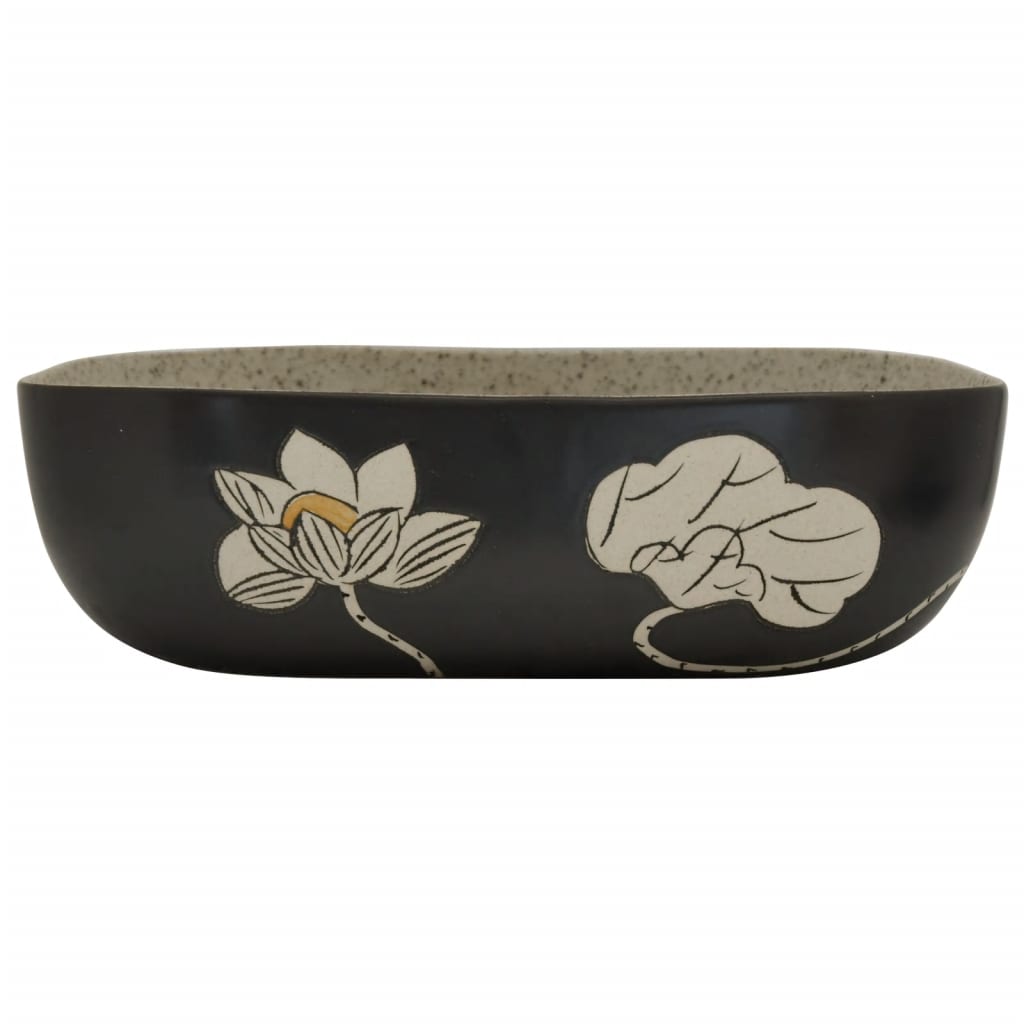 Vidaxl Stracht Wasbok Regant 48x37.5x13.5 cm Grigio ceramico e nero