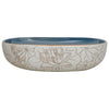 Vidaxl Straction Wash Ban Ovaal 59x40x14 cm sabbia ceramica -colorata e blu